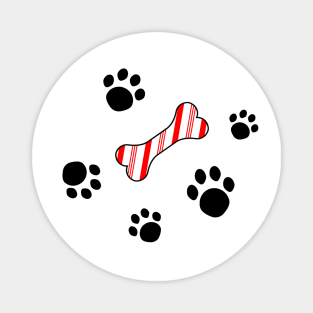 Dog treat Christmas candy cane. Magnet